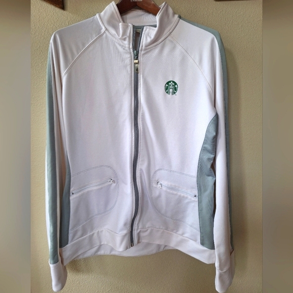 Rare Alo Yoga Womens Starbucks Logo Jacket Zip Up Size XL - Picture 1 of 11